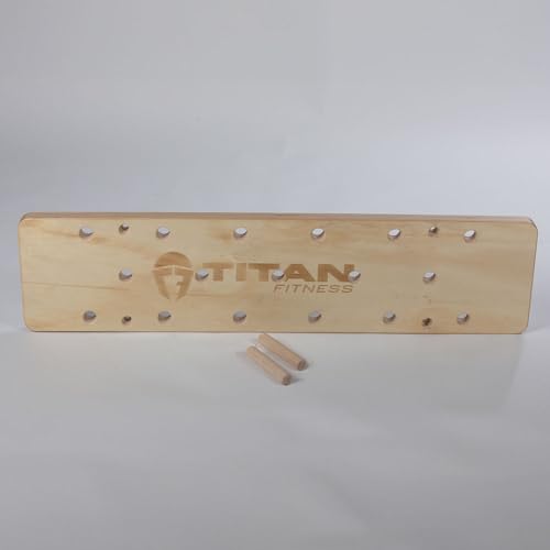 Titan Fitness 4 FT Climbing Pegboard, Wall-Mounted Climbing Board, Sturdy Birch Wood Pegboard Climbing Wall with Wooden Dowel Pegs, 17 Staggered Climbing Holes