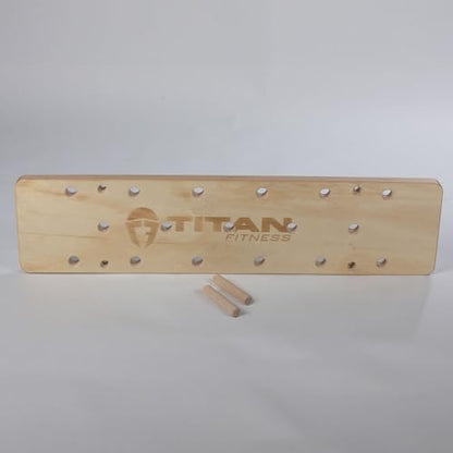 Titan Fitness 4 FT Climbing Pegboard, Wall-Mounted Climbing Board, Sturdy Birch Wood Pegboard Climbing Wall with Wooden Dowel Pegs, 17 Staggered Climbing Holes