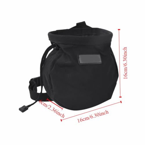 Chalk Bag with Adjustable Waist Belt – Durable Oxford Cloth Climbing Chalk Pouch for Rock Climbing, Gymnastics & Fitness Training (Black, 16x16x6cm)‌