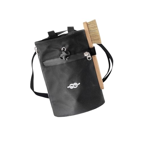 Climbing Chalk Bag Adjustable Waist Strap Zippers Storage Pocket & Brush Holder Rock Bouldering Chalk Rock