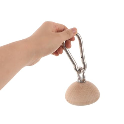 NUOBESTY Wooden Grip Strengthener Ergonomic Training Ball Hand Exerciser Half Sphere Portable with Slip Resistant Surface, Improves Forearm Strength and Supports Finger for Climbers