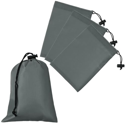 Drawstring Bag with Toggle, Stuff Sack String Waterproof Travel Storage Bags Cinch Stuff Pouch -Fitting for (Gym/Traveling/Hiking/Yoga/Office/Shoes) 6 x 8 & 4 Pack & Dark Gray - color: Dark Gray, size: 6 x 8"