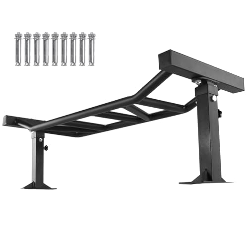 47 Inch Ceiling Mount Pull Up Bar Heavy Duty Multi-Grip Chin Up Bar Adjustable Height&Supports to 600 Lbs Fitness Trainer Home Gym Equipment