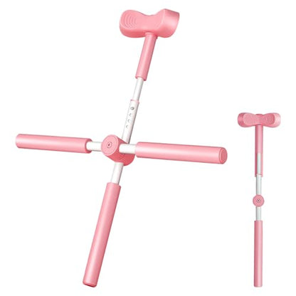 Back Stretcher Yoga Stick Upper Body Alignment Stretching Bar | Exercise Cross Stick for Home Apartment Bodybuilding Fitness Workout After Sports - color: rose