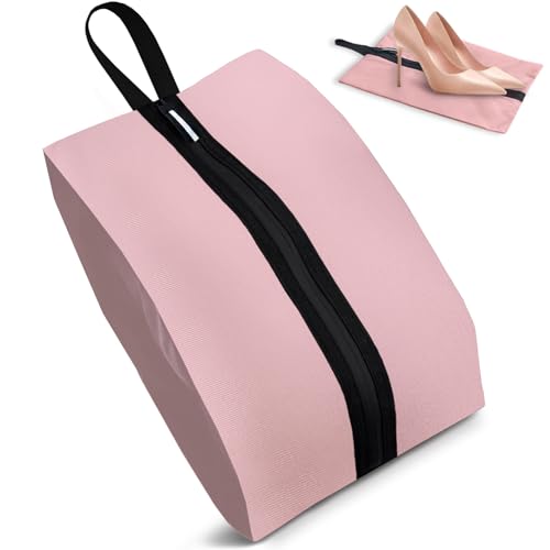 Shoe Bag for Travel, Waterproof Extra Large Shoe Storage Organizer with Handle, Multi-Functional Odor-Resistant Shoe Pouch for Gym, Soccer, Golf, Tennis Soccer Cleats Bag 16.5 x 9.8 Inches (Pink) - color: Pink