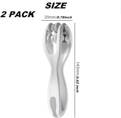 2pcs Finger Massager for Arthritis Pain Relief Manual Roller White | Hand Thumb Palm Foot Acupressure Massage Tools for Arthritis Massager Mothers Day Gift for Woman - color: White