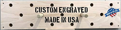 12"x50" Horizontal Climbing Pegboard. Now with Custom Engraving Options!!! Designed for Horizontal mounting Between 16" on-Center Wall Studs