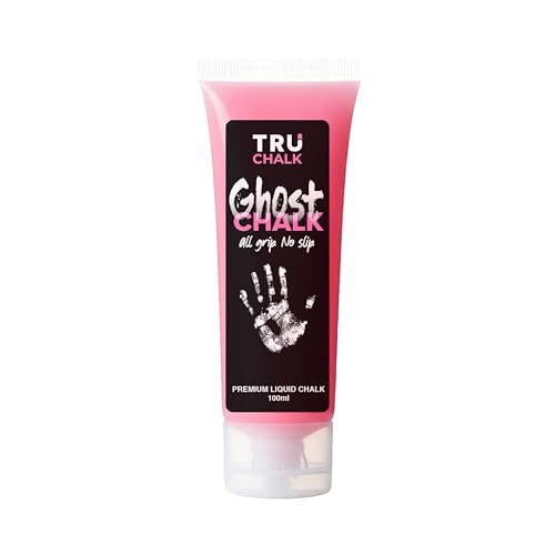 GhostChalk Pink Edition by TruChalk 100ml Bottle All Grip No Slip Clear Liquid Chalk for Obstacles, Gymnastics, Rock Climbing, and Weightlifting. Sweat Resistant and Long-Lasting Grip Strength.