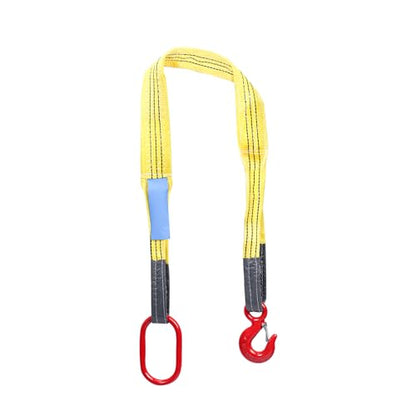 Lifting Sling Heavy Duty Web Sling with G80 Hook | 4.92 Ft Length, 6600 Lbs Max Load, Heavy Duty Industrial Polyester Webbing, Ideal for Cargo Hoist & Construction Lifting - size: 4.92FT