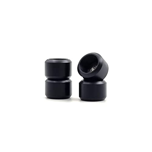 SPITBOARDS® Fingerboard Pro Wheels with Real Ball Bearings, Professional CNC Polyurethane Quality, Street Wheels Shape (Black) - color: Black