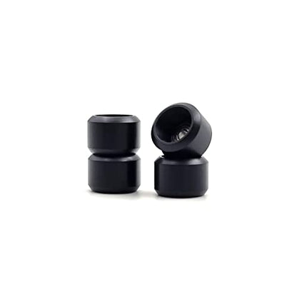 SPITBOARDS® Fingerboard Pro Wheels with Real Ball Bearings, Professional CNC Polyurethane Quality, Street Wheels Shape (Black) - color: Black