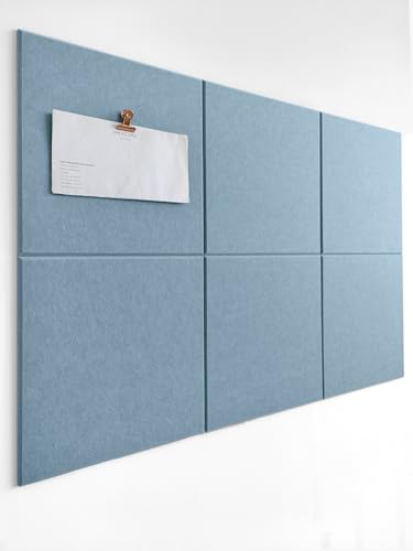 Cork Board 24 x36 Alternative - 6 Pack Felt Wall Tiles with Safe Removable Adhesive Tabs, Cork Boards for Walls Cork Board for Home Office Pin Board Tack Board - Baby Blue - color: Baby Blue, size: 6 Panels