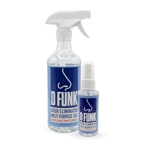 Ardent D Funk Odor Eliminator for Strong Odor 2 Pack, 16 oz. & 2 oz. Bottle | Multi-Purpose Spray to Remove Smells and Odors, for Pet Supplies, Sport Shoes and Equipment, Coolers, Made in USA - size: 16 Fl Oz and 2 Fl Oz (Pack of 2)