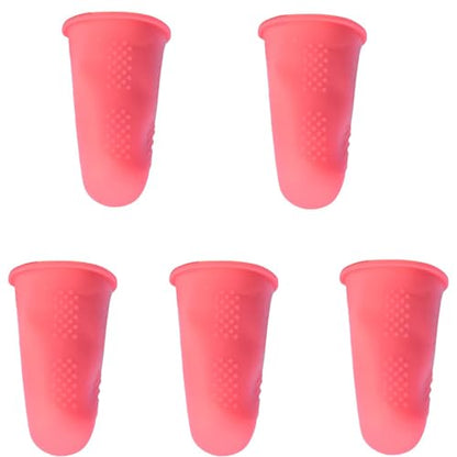 High Elasticities Silicone Finger Guard Reusable Finger Protecting Sleeves for Cooking Gardening Skin Protecting - style: 5 pieces