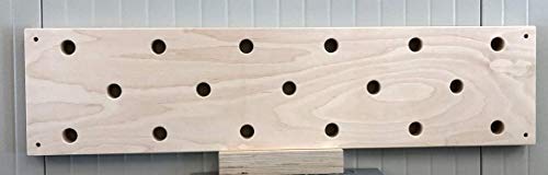 12"x50" Horizontal Climbing Pegboard. Now with Custom Engraving Options!!! Designed for Horizontal mounting Between 16" on-Center Wall Studs
