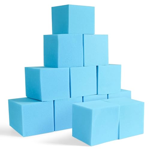 Foam Pit Blocks - 12 PCS 5" Foam Gym Cubes, Versatile Protective Padding for Trampolines, Gymnastics, Parkour & Action Sports - Blue - color: Blue, size: 12 Pack