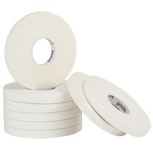 Bighorn Athletics Pro Series Jiu-Jitsu Finger Tape, 8-Rolls with Tin Holder, Enhanced Strength, Residue-Free (0.3-Inch, White) - color: White