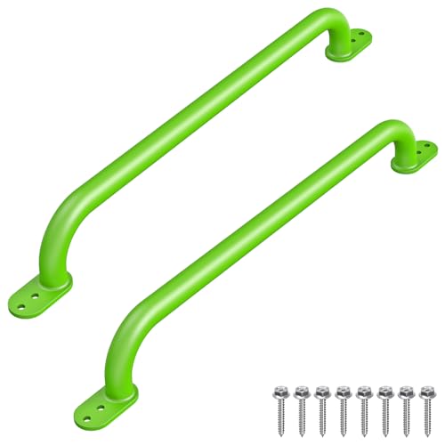 Dolibest 30 Inch Metal Safety Handles, Playground Ladder Handle, Long Grab Handles for Kids Playhouse, Treehouse, Rock Climbing Wall, Swing Set Accessories, Indoor & Outdoor Use (2PCS)-Green - color: D: Green-30 Inch-2pcs