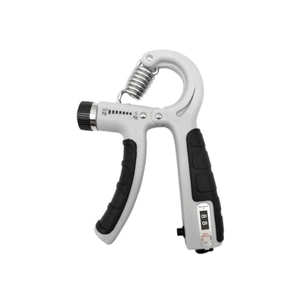 Adjustable Hand Grip Strengthener with Mechanical Counter, 11-132 Lbs (5-60kg) for Forearm & Hand Training – 1 Pack - color: Gray-Black Mechanical Counter