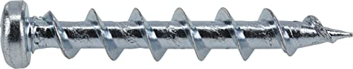 Hillman Borefast Drywall Screw Anchors, 1-1/2in, 75 Pieces, Silver | Zinc finish, Phillips pan head self-drills into drywall wood and metal, For hanging fixtures with reusable anchor support