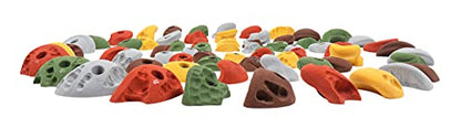 Atomik Rock Climbing Holds Set of 68 Bolt-On Budget Friendly Holds in Assorted Earth Tones