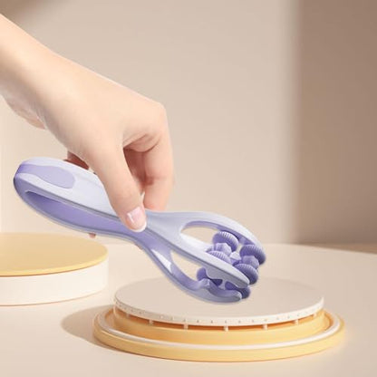 Finger Massager Roller Points Office Massager Double Roller PP Silicone Functional Relief Suitable for Gift Giving Outdoor Occasions, Violet - color: Violet