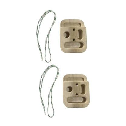 Climbing Hangboard Training Board with Rope (2 Pack) - Wooden Fingerboard for Door Mount, 11cmx14.5cmx4.5cm (4.33"x5.71"x1.77")