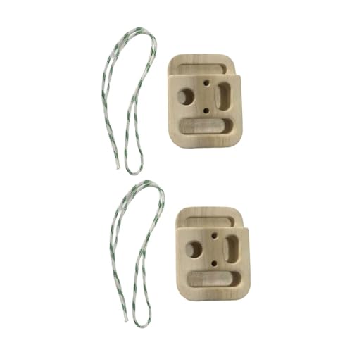 Climbing Hangboard Training Board with Rope (2 Pack) - Wooden Fingerboard for Door Mount, 11cmx14.5cmx4.5cm (4.33"x5.71"x1.77")