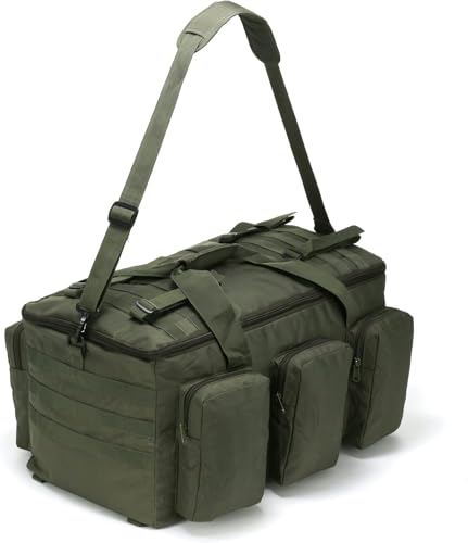 3 In 1 Military Duffel Bag 50L Gym Bag for Men Convertible Weekender Backpack for Sports Travel Basketball - color: 50L-ArmyGreen