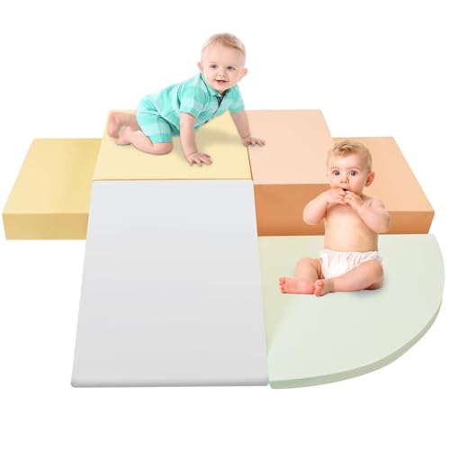 Climbing Toys for Toddlers, 5-Piece Soft Foam Climbing Blocks Set, Toddler Playtime Corner Climber Indoor Foam Play Gym - style: 5-Piece