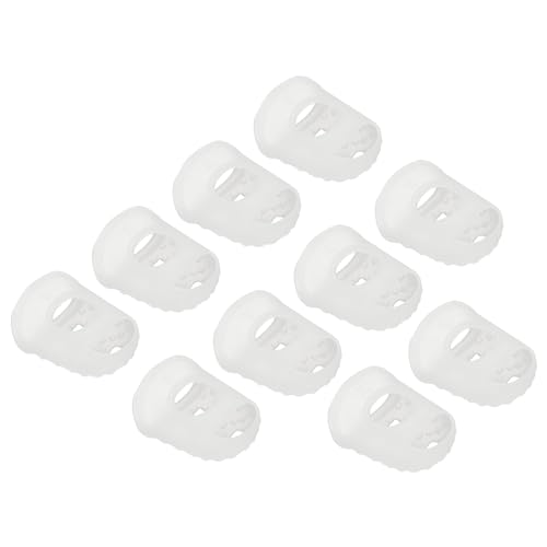 PATIKIL Finger Tips Anti Slip Fingertip Protector, 20 Pack 28mm Silicone Finger Guard for Paper Sorting Sewing Guitar Playing, Transparent M Size - color: Transparent