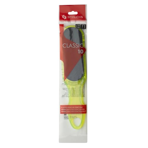 STALEKS Classic 10 Type 1 Plastic Foot File (100/180 Grit) – Ergonomic Double-Sided Pedicure Tool for Smoothing & Polishing Rough Skin