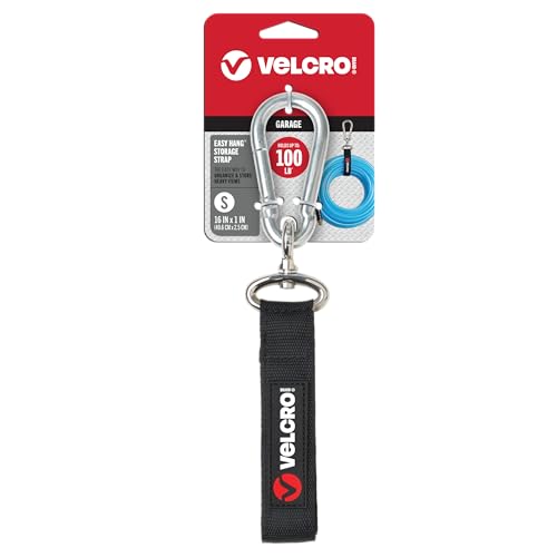 VELCRO Brand VEL-30120-USA Easy Hang Strap. Heavy Duty Outdoor Storage Extension Cords, Cables, Tools, Bikes. Organization for Garden, Shed, RV. Small-1Pk, Black - color: Black, size: Small - 1Pk