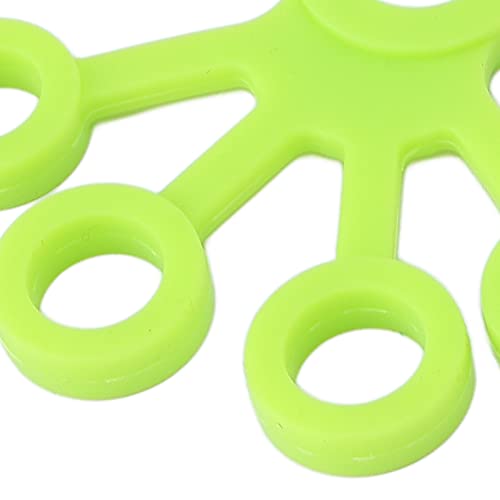 Finger Stretcher, High Elasticity Silicone Portable Five Finger Stretching Band for Guitarist Hand Grip Strengthener and Flexibility Exercise, 2-Pack Green Grey 8.8lb
