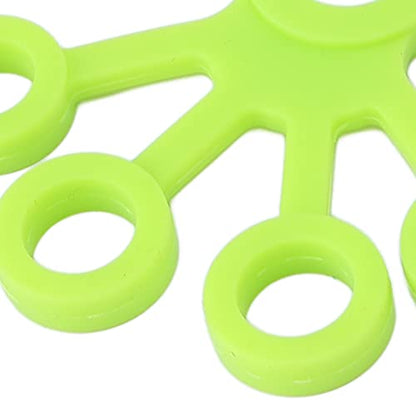 Finger Stretcher, High Elasticity Silicone Portable Five Finger Stretching Band for Guitarist Hand Grip Strengthener and Flexibility Exercise, 2-Pack Green Grey 8.8lb