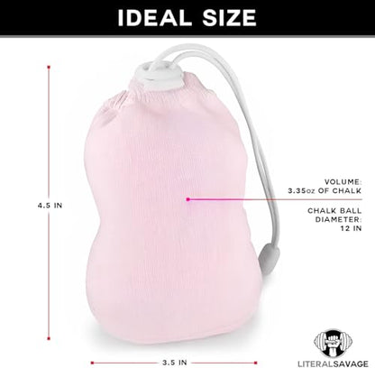 No Mess Climbing Chalk Ball for Lifting, Climbing, Gymnastics & Crossfit – Refillable Chalk Ball with Pure Magnesium Carbonate for Dry Hands & Better Grip – 2.3 oz - color: Pink