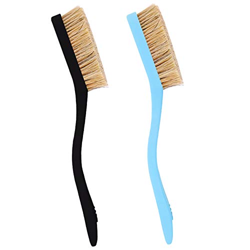 TWO STONES Climbing & Bouldering Brush with Natural Firm Boar's Hair Bristles and Durable Handle, Climbing Chalk Brush Designed for Ultimate Performance on Climbing Wall Indoor or Outdoor - color: Black&light Blue