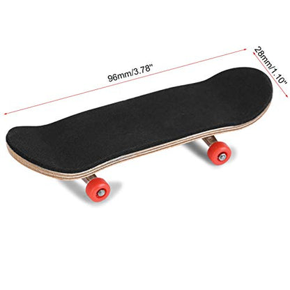HURRISE Wooden Finger Skateboard, Maple Alloy Mini Skateboard, Red, Stress Relief Gift for Adults and Kids - color: Red