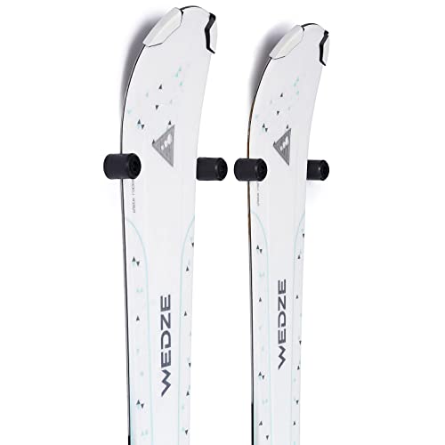 Arkorus [NEW] (8 PCS) Ski Wall Mount Storage – Edge-Safe hanger, Modern Floating Vertical Rack, Clip Hook Holder to Securely Store, Hang and Display Skis, Space-Saving Skiing Equipment Organizer