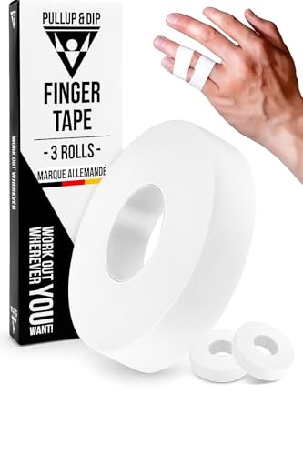 Finger Tape Sports Extra Strong Adhesive, 3 Rolls Athletic Tape for Fingers, Skin-Friendly Sports Tape, Tape for Weight Lifting, Volleyball Finger Tape, Boulder, Climbing, Basketball, Finger Tape BJJ - color: White