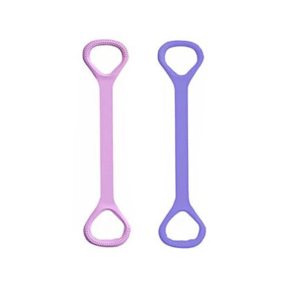 2-Pack Figure 8 Resistance Band TPR Pull Strap for Upper Body Stretching and Exercise - color: Pink Purple
