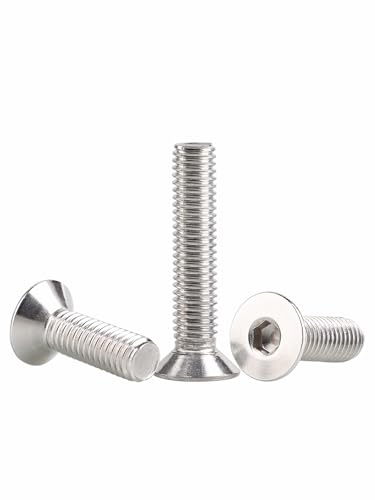 20Pcs 1/4-20x1/2 Flat Head Socket Cap Screws Bolts Countersunk Bolts, Stainless Steel 18-8 (304), Bright Finish, Allen Socket Drive - size: 1/4-20x1/2(20Pcs)