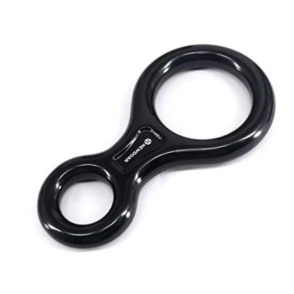 NewDoar Climbing Gear Downhill Equipment, Descender Rappel Rock Climbing Descending Belaying Equipment Rescue Figure 8 Descender Rigging Plate 35KN for Climbing Belaying and Rappeling Device - color: Black