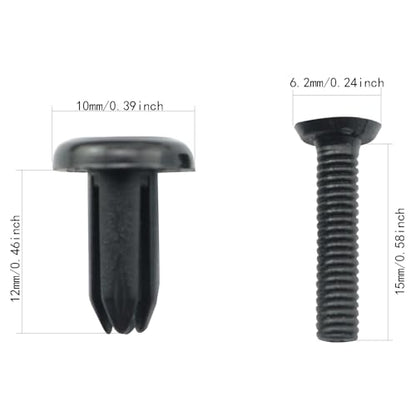 50PCS Pegboard Hooks Accessories Nylon Expansion Screw Holder Rivet Clip Mounting Shelf Shelf Basket For Car Front Bumper Fasteners Multi-Tool Hanger Piece Black