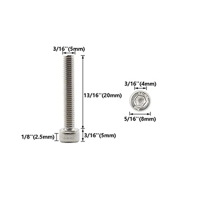 20 PCS Socket Head Cap Screws, TTZEZE 304 Stainless Steel Metric Machine Bolts Hex Socket Screw, Socket Drive Bright Finish Full Machine Threads for Shelf Chair Desk Install Repair (M5x20mm) - color: M5, size: 20mm