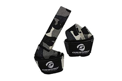 Gripad Heavy Duty Lifting Straps in Carry Pouch - Wrist Strap Set for Weight Lifting, Cross Training & Power Lifting - Strong Neoprene Gym Workout Deadlift Enhanced Grip and Stability - color: desert camo