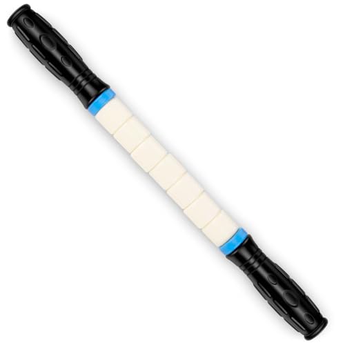 iGreely Premium Muscle Roller the Ultimate Massage Roller Stick 17 Inches Recommended By Physical Therapists Promotes Recovery Fast Relief for Cramps Soreness Tight Muscles-White - color: White
