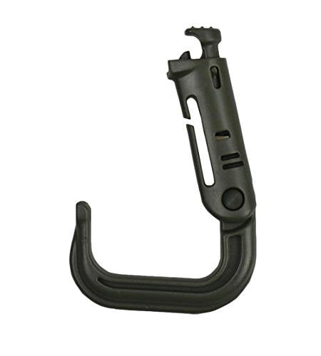 Jadedragon Multipurpose Tactical 360 Rotation D-Ring Clips/Locking Carabiner/Hydration Tube Clips/Elastic String Strap Management Tool for MOLLE Webbing Attachment Backpacks - color: LC-Green