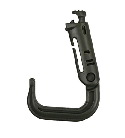 Jadedragon Multipurpose Tactical 360 Rotation D-Ring Clips/Locking Carabiner/Hydration Tube Clips/Elastic String Strap Management Tool for MOLLE Webbing Attachment Backpacks - color: LC-Green