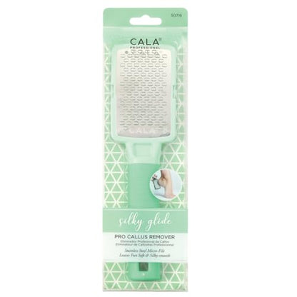 CALA Silky Glide Pro Callus Remover Foot File (Mint), Stainless Steel Micro-File Wide Surface for Wet/Dry Skin, Ultra-Soft Handle for Comfort & Control, Reusable, Easy-Clean - color: Mint